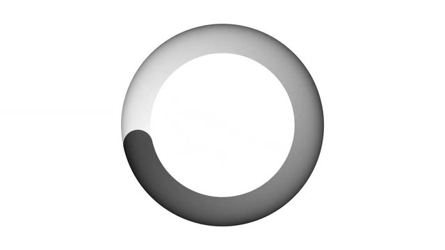 Spinning loading wheel or progress circle with a gray gradient effect on a white background high definition backdrop motion graphics video clip