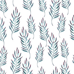 Trendy illustration with pattern tropic watercolour. Exotic hand painted leaves seamless pattern. Tropical background pattern for your design.
