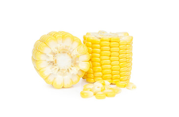 Sweet corn isolated on white background.