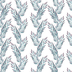 Trendy illustration with pattern tropic watercolour. Exotic hand painted leaves seamless pattern. Tropical background pattern for your design.