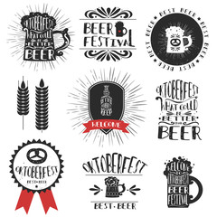 Set of Typographic vintage craft Labels/symbol/emblems beer.