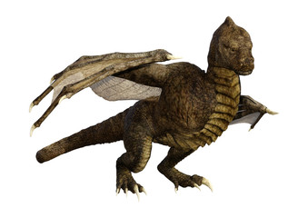 Fototapeta premium 3D renderowania Fantasy Dragon na białym tle