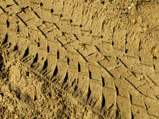 trail truck on the yellow sand