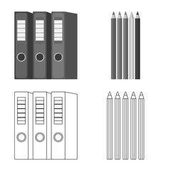 Isolated object of office and supply icon. Set of office and school stock vector illustration.