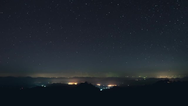 Timelapse of night sky with stars