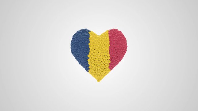 Chad National Day. August 11. Independence Day. Heart animation with alpha.