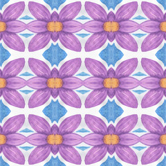 Stunning watercolor pattern for ceramic tiles and decoration