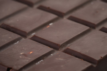 Closeup homemade dark chocolate