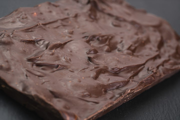 Closeup homemade dark chocolate