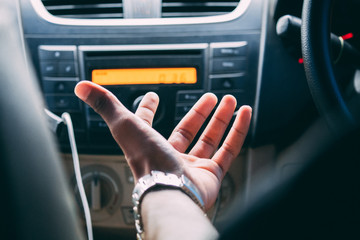 Man in car