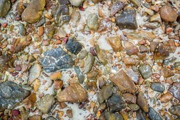 Sea pebbles. Small stones gravel texture background.Pile of pebbles, 