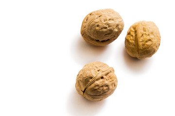 Walnut on white background