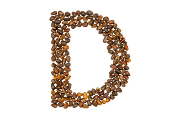 40 / 10000 АНГЛИЙСКИЙ Перевести вGoogleBing The alphabet of the pine nuts on a white background