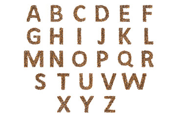 40 / 10000 АНГЛИЙСКИЙ Перевести вGoogleBing The alphabet of the pine nuts on a white background