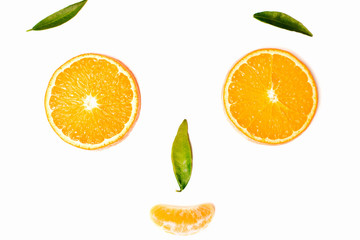 Orange fruit. Fresh isolated citrus