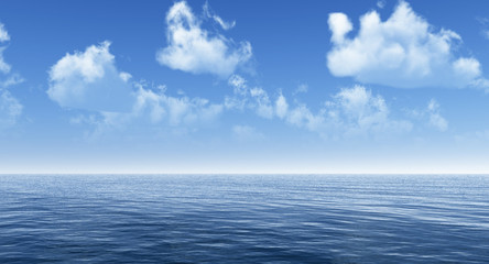 Naklejka na ściany i meble Beautiful sea and clouds sky - 3D rendering