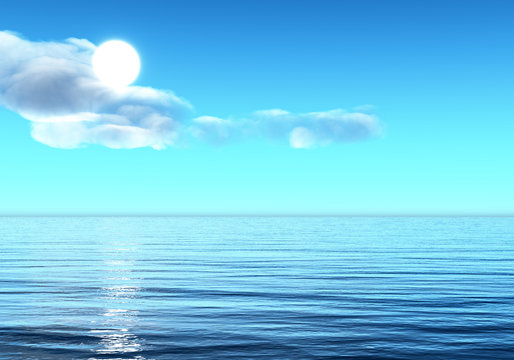 Beautiful sea and clouds sky