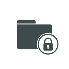 Закрытый доступ. Электронный файл. Векторный значок.