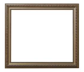 Set of isolated art empty frames in golden and silver color