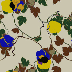 Elegance pattern with flowers and leaf.