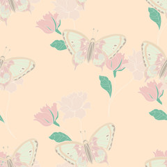 Elegance pattern with flowers and leaf.
