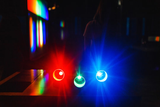 Female Students Making Optical Experiments Confirming The Physical Law Of Wave Length And Interference In Laboratory