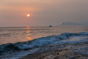 sunset on the Mediterranean coast of Turkey