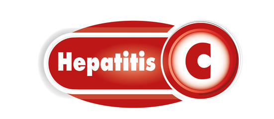 Hepatitis C isolated concept. Red curves background
