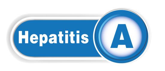 Isolated concept Hepatitis A text. Blue background
