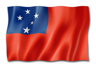 Samoa flag isolated on white