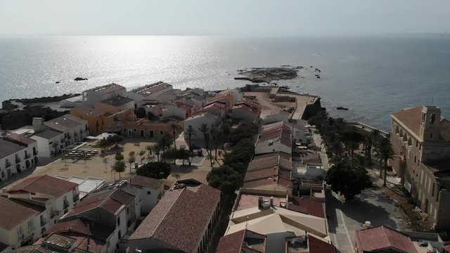 Aerial panoramic view Tabarca Island at summer. Spain
