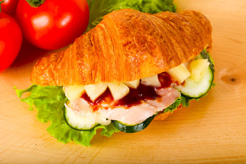 Croissant with chicken