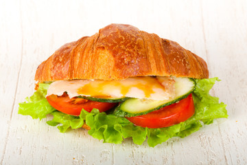 Croissant with chicken