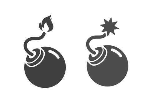 Bomb icon isolated on white background. Vector illustration