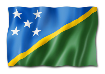 Solomon Islands flag isolated on white