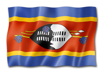 Swaziland flag isolated on white