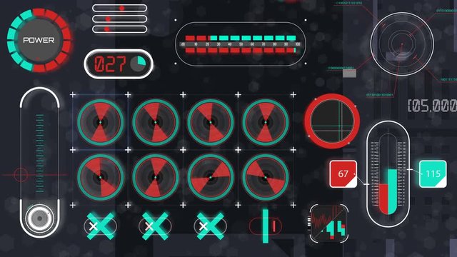 Holographic interface panel animation (flat view)