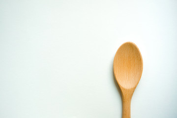 wood ladle and wood fork  isolated on white background. wood spoon and wood fork  of kitchen...