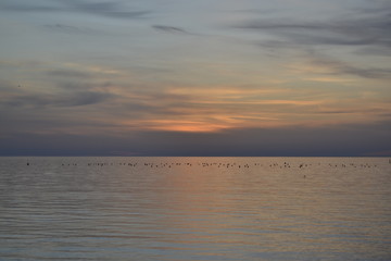 sunset over sea