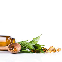 Medicine herb. Herbal pills