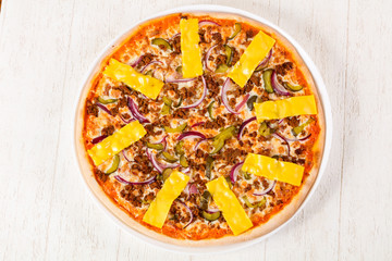 Pizza with minced meat