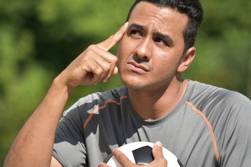Thinking Adult Male Soccer Player © dtiberio