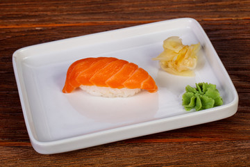 Japanese sushi with salmon