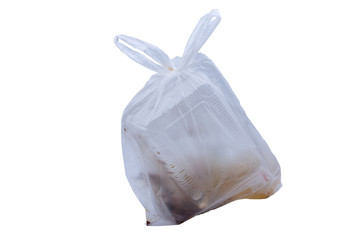 Fototapeta premium Filled plastic garbage bag isolated on white background. This has clipping path.