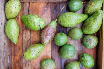 avocado on wooden table