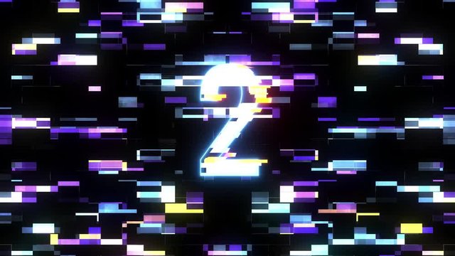colorful futuristic laser glitch countdown from 5 to 1 interference background numbers from 10 to 1 new dynamic holiday joyful techno video footage