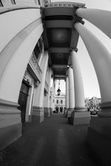 detail of building with fisheye