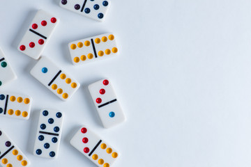 Domino tiles on white background