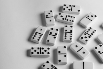 Domino tiles on white background
