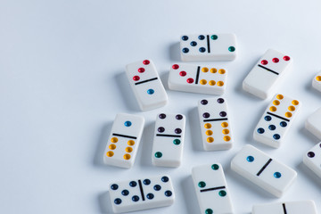 Domino tiles on white background